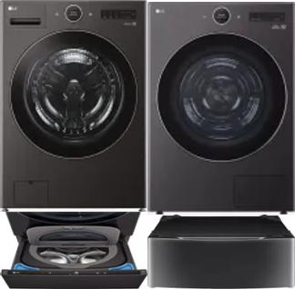 Side by Side Washer & Dryer Set on Pedestals