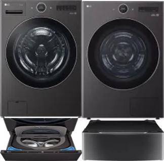 Side by Side Washer & Dryer Set on Pedestals