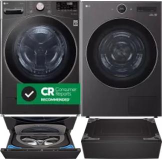 Side by Side Washer & Dryer Set on Pedestals