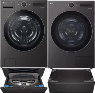 Side by Side Washer & Dryer Set on Pedestals