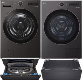 Side by Side Washer & Dryer Set on Pedestals