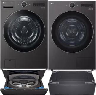 Side by Side Washer & Dryer Set on Pedestals
