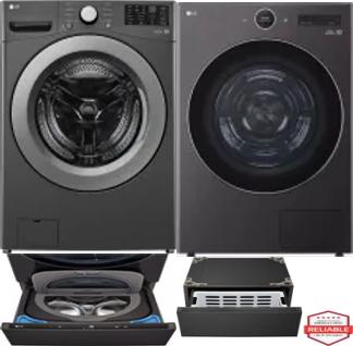 Side by Side Washer & Dryer Set on Pedestals