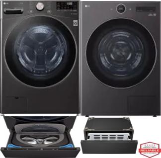 Side by Side Washer & Dryer Set on Pedestals