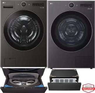 Side by Side Washer & Dryer Set on Pedestals