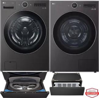 Side by Side Washer & Dryer Set on Pedestals