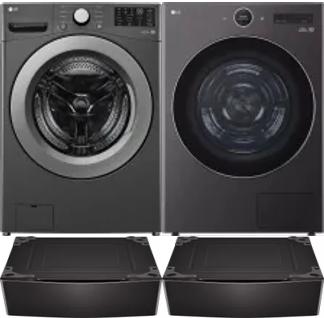 Side by Side Washer & Dryer Set on Pedestals
