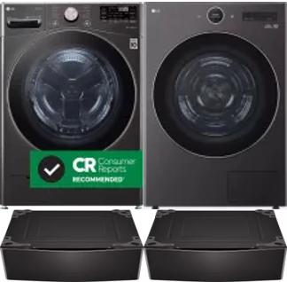Side by Side Washer & Dryer Set on Pedestals