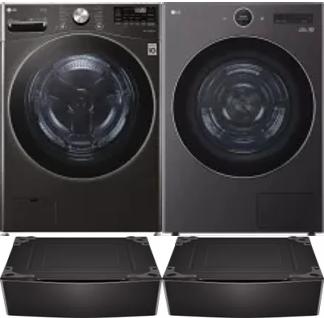 Side by Side Washer & Dryer Set on Pedestals