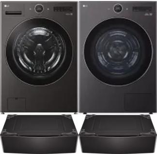 Side by Side Washer & Dryer Set on Pedestals