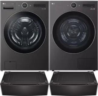 Side by Side Washer & Dryer Set on Pedestals