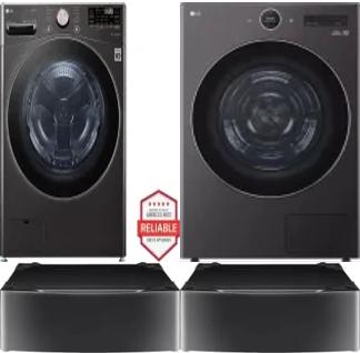 Side by Side Washer & Dryer Set on Pedestals
