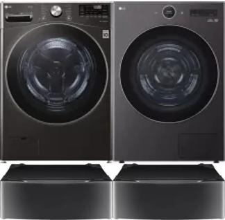 Side by Side Washer & Dryer Set on Pedestals