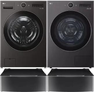 Side by Side Washer & Dryer Set on Pedestals