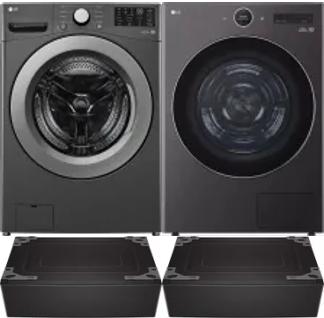 Side by Side Washer & Dryer Set on Pedestals