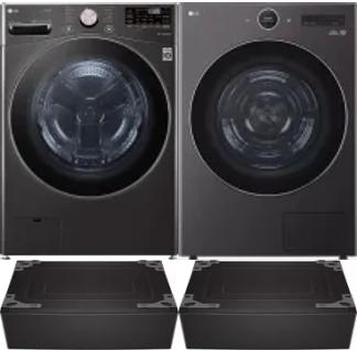 Side by Side Washer & Dryer Set on Pedestals