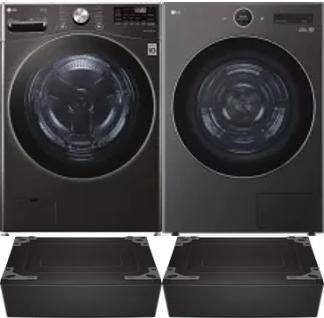 Side by Side Washer & Dryer Set on Pedestals