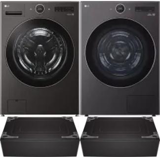Side by Side Washer & Dryer Set on Pedestals
