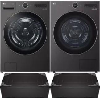 Side by Side Washer & Dryer Set on Pedestals