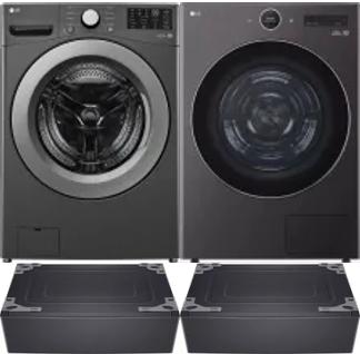 Side by Side Washer & Dryer Set on Pedestals