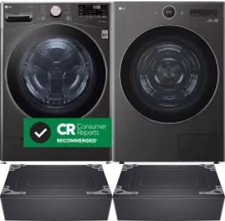 Side by Side Washer & Dryer Set on Pedestals
