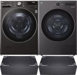 Side by Side Washer & Dryer Set on Pedestals