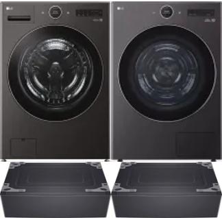 Side by Side Washer & Dryer Set on Pedestals