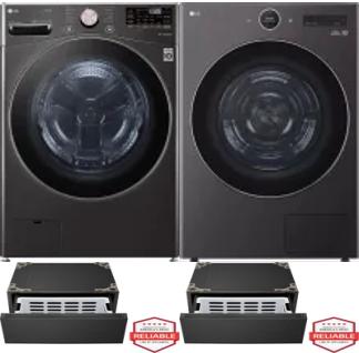 Side by Side Washer & Dryer Set on Pedestals
