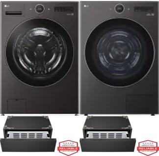 Side by Side Washer & Dryer Set on Pedestals