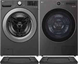 Side by Side Washer & Dryer Set on Risers