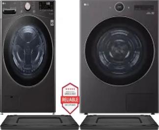 Side by Side Washer & Dryer Set on Risers