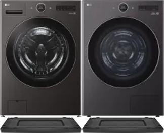 Side by Side Washer & Dryer Set on Risers