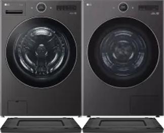 Side by Side Washer & Dryer Set on Risers