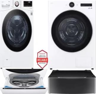 Side by Side Washer & Dryer Set on Pedestals