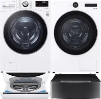 Side by Side Washer & Dryer Set on Pedestals