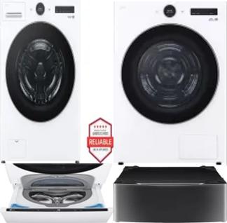 Side by Side Washer & Dryer Set on Pedestals