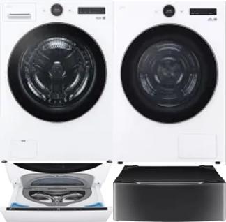Side by Side Washer & Dryer Set on Pedestals