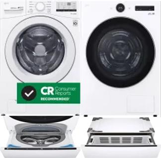 Side by Side Washer & Dryer Set on Pedestals