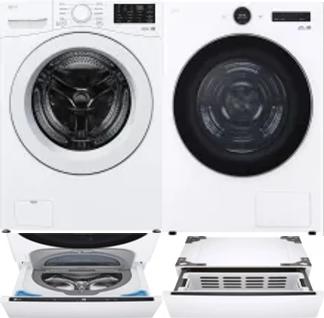 Side by Side Washer & Dryer Set on Pedestals