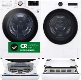 Side by Side Washer & Dryer Set on Pedestals