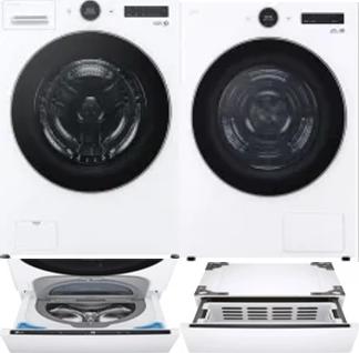 Side by Side Washer & Dryer Set on Pedestals