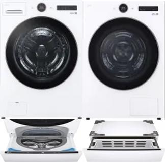 Side by Side Washer & Dryer Set on Pedestals