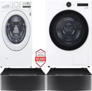 Side by Side Washer & Dryer Set on Pedestals
