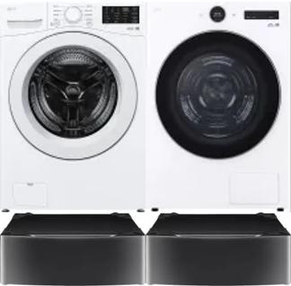 Side by Side Washer & Dryer Set on Pedestals
