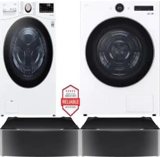 Side by Side Washer & Dryer Set on Pedestals