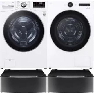 Side by Side Washer & Dryer Set on Pedestals