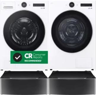 Side by Side Washer & Dryer Set on Pedestals