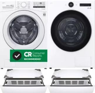 Side by Side Washer & Dryer Set on Pedestals