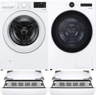 Side by Side Washer & Dryer Set on Pedestals