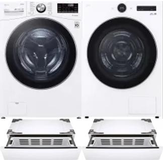 Side by Side Washer & Dryer Set on Pedestals